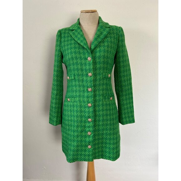 Pomander Place by Tuckernuck  Womens XS Emerald Tweed Stacie Dress - Picture 11 of 11